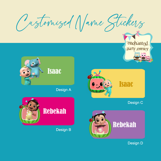 Name Sticker Rj Stickers – enchantedpartycorner